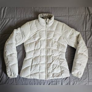 Eddie Bauer Women's White EB650 Down Fill Quilted Puff Coat